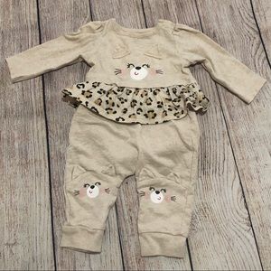 Cute kitty matching girls set. 3-6 mo.